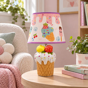 Little Surprise Box, ceramic Ice Cream Table side Bed Table Lamp, Kids Room Decor - White Room Decor