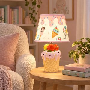 Little Surprise Box, ceramic Ice Cream Table side Bed Table Lamp, Kids Room Decor - PINK Room Decor