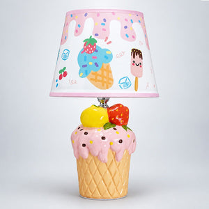 Little Surprise Box, ceramic Ice Cream Table side Bed Table Lamp, Kids Room Decor - PINK Room Decor