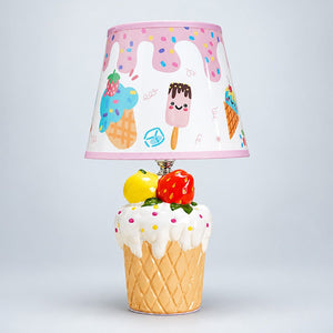 Little Surprise Box, ceramic Ice Cream Table side Bed Table Lamp, Kids Room Decor - White Room Decor