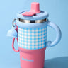 Little Surprise Box Checkered Stainless Steel Tumbler for Kids and Adults, 550ml - LSB - WB - PNKBLU - CHECKS
