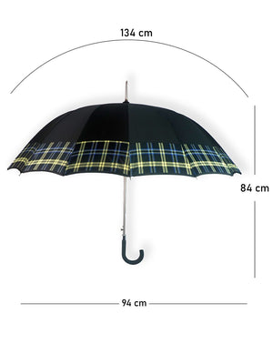 Little Surprise Box Checks Large Canopy Size Umbrella for Adults - LSB - UM - BLACK - CHECKS