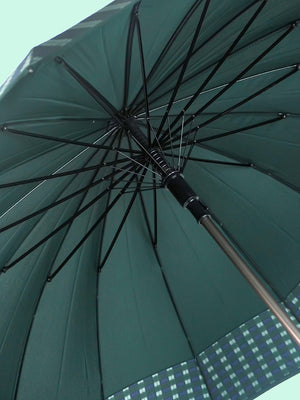 Little Surprise Box Checks Large Canopy Size Umbrella for Adults - LSB - UM - GREEN - CHECKS