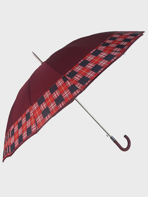Little Surprise Box Checks Large Canopy Size Umbrella for Adults - LSB - UM - BRWN - CHECKS