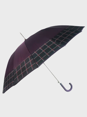Little Surprise Box Checks Large Canopy Size Umbrella for Adults - LSB - UM - MAUVE - CHECKS