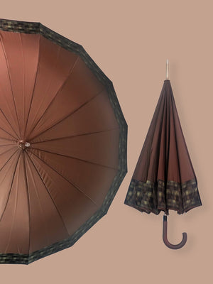 Little Surprise Box Checks Large Canopy Size Umbrella for Adults - LSB - UM - BRWN - CHECKS