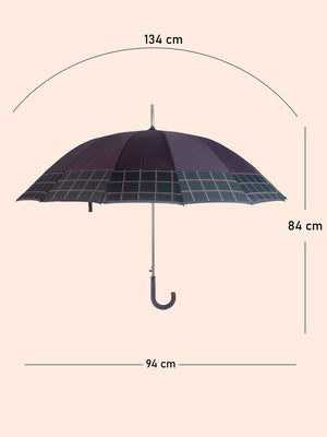 Little Surprise Box Checks Large Canopy Size Umbrella for Adults - LSB - UM - MAUVE - CHECKS