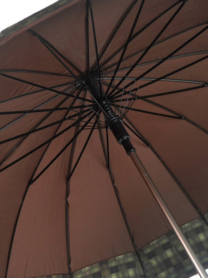 Little Surprise Box Checks Large Canopy Size Umbrella for Adults - LSB - UM - BRWN - CHECKS