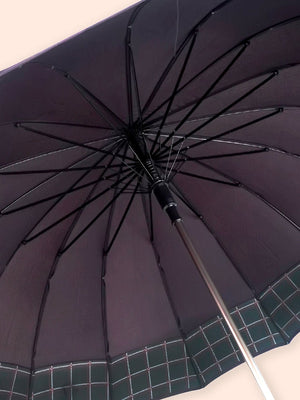 Little Surprise Box Checks Large Canopy Size Umbrella for Adults - LSB - UM - MAUVE - CHECKS