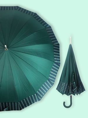 Little Surprise Box Checks Large Canopy Size Umbrella for Adults - LSB - UM - GREEN - CHECKS