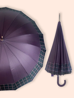 Little Surprise Box Checks Large Canopy Size Umbrella for Adults - LSB - UM - MAUVE - CHECKS
