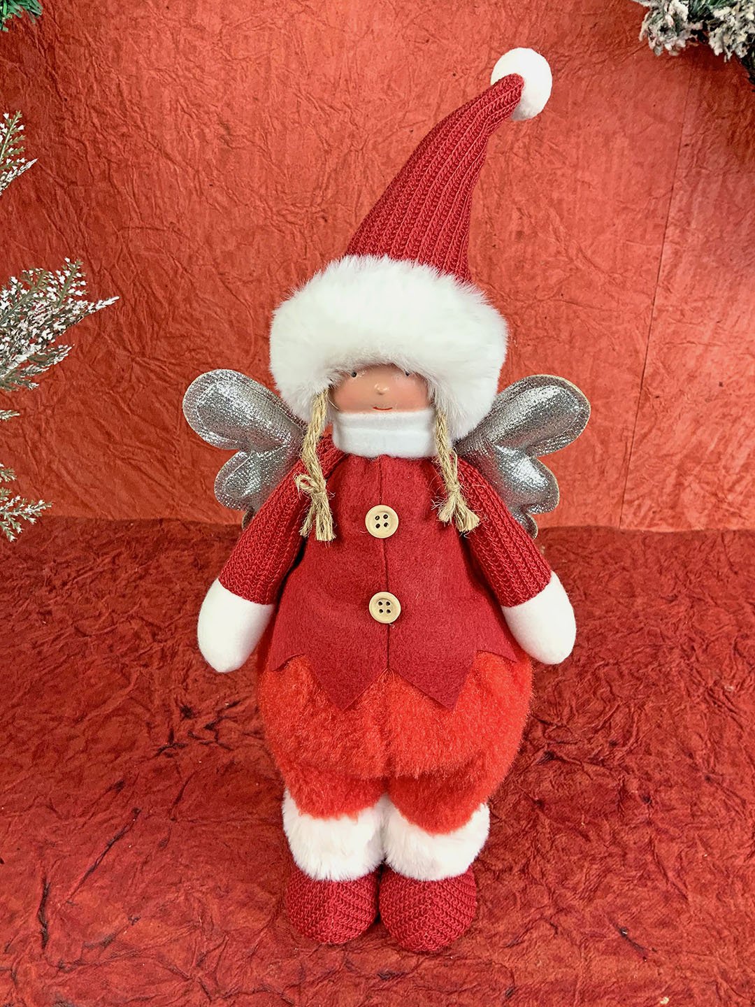 Little Surprise Box Christmas Angel with Glitter Silver Wings self standing Christmas Décor 16 inches - LSB - CMS - PANTANGEL - SFTOY