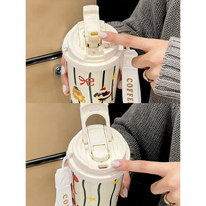 Little Surprise Box Christmas Dogs & Teddy, Christmas themed, Xmas stainless steel Coffee/Water Tumbler Bottle, 500ml with free cleaning brush - XMAS BOTTLES