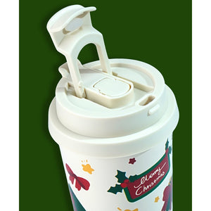 Little Surprise Box Christmas Tree & Bear Cupcake, xmas themed, stainless steel Coffee/Water Tumbler Bottle, 500ml with free cleaning brush - Xmas Bottles