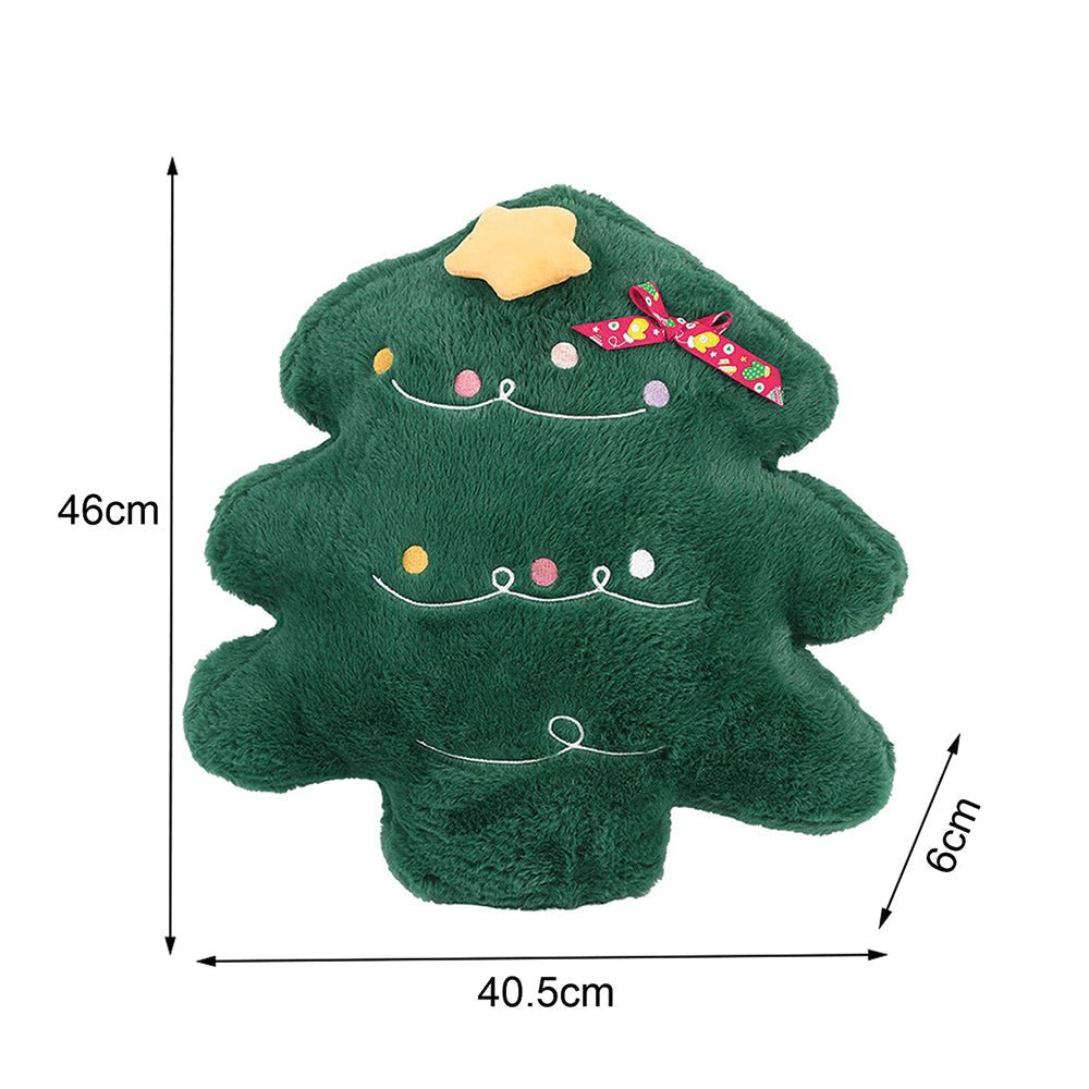 Little Surprise Box Christmas Tree shape Soft Fluffy XMAS Pillow, Sofa Throw and Bedding Décor - Throw Pillow