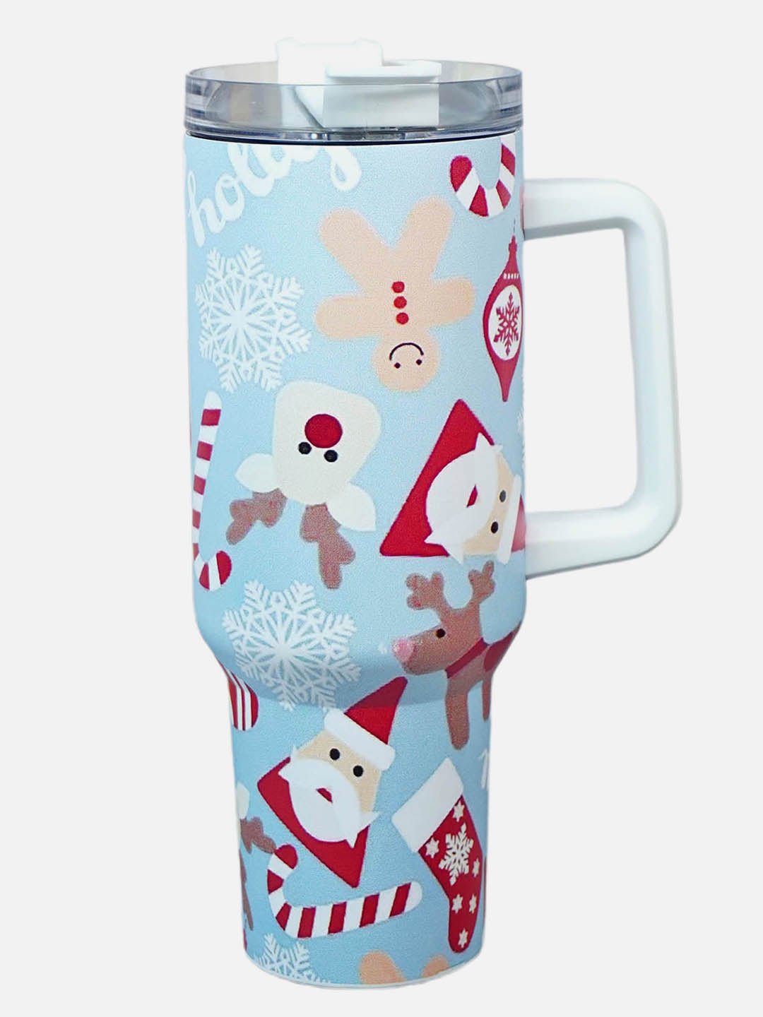 Little Surprise Box Christmas Vacum insulated stainless steel Tumbler with lid and straw, 1 litre - LSB - CMS - BLUETUMBLR - WB