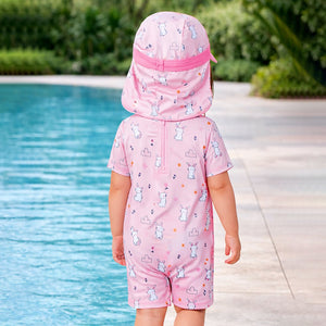Little Surprise Box Cloud Rabbit Swimwear Set + Long Cap, Wash Bag & Detergent - 2 - 3 Years Kids Swimwear