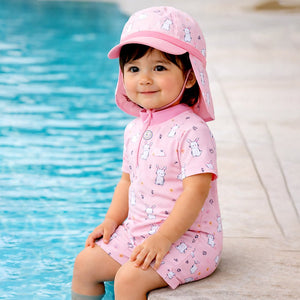 Little Surprise Box Cloud Rabbit Swimwear Set + Long Cap, Wash Bag & Detergent - 2 - 3 Years Kids Swimwear