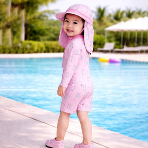 Little Surprise Box Cloud Rabbit Swimwear Set + Long Cap, Wash Bag & Detergent - 2 - 3 Years Kids Swimwear