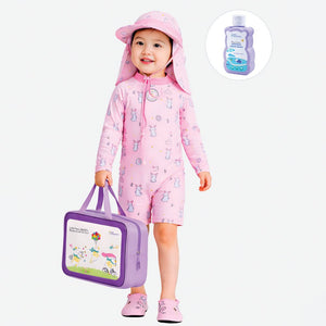 Little Surprise Box Cloud Rabbit Swimwear Set + Long Cap, Wash Bag & Detergent - 2 - 3 Years Kids Swimwear