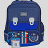 Little Surprise Box Cobalt & Dark Blue Crest Design School Backpack for Kids - LSB - BG - TAG - COBDRKBLUCREST