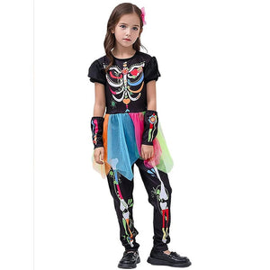 Little Surprise Box Colorful Skeleton Princess Kids Halloween Costume - 110 Halloween