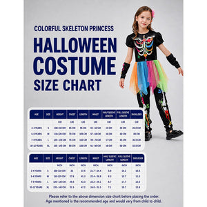 Little Surprise Box Colorful Skeleton Princess Kids Halloween Costume - 110 Halloween