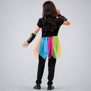 Little Surprise Box Colorful Skeleton Princess Kids Halloween Costume - 110 Halloween