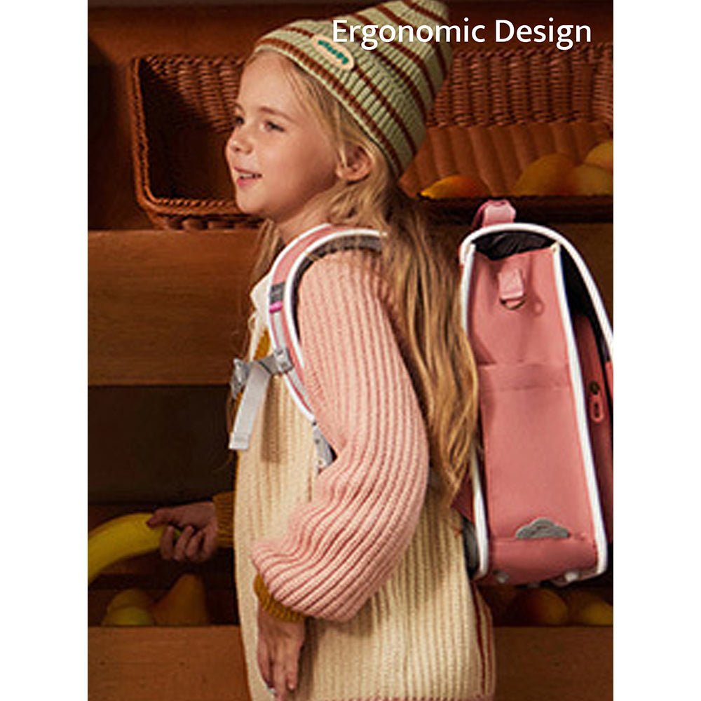 Little Surprise Box Coral Peach Rectangle Style Backpack for Kids, Large - LSB-BG-KKPEACHLARGE