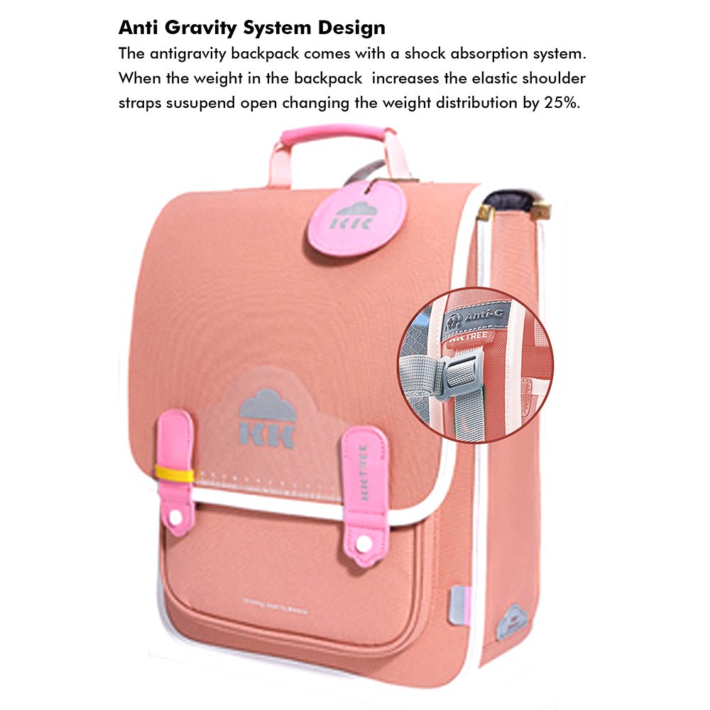 Little Surprise Box Coral Peach Rectangle Style Backpack for Kids, Medium - LSB-BG-KKPEACHMED