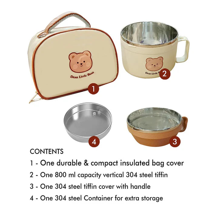 Little Surprise Box Dual Handle Soup /Noodles Lunch Box with matching Cover