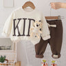 Little Surprise Box Cream & Brown Kids Teddy Soft Toy 2 Pcs Track Suit Set For Toddlers And Kids - LSB - 2PCS - CRMKIDTRCKS - 2 - 3Y