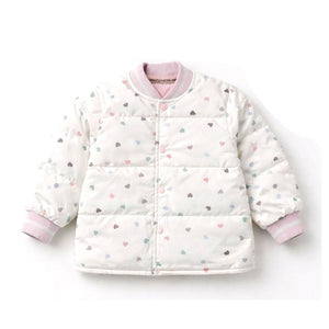 Little Surprise Box Cream Colorful Mini Hearts Winter Jacket for Kids - 2 - 3 Years Kids Sweater