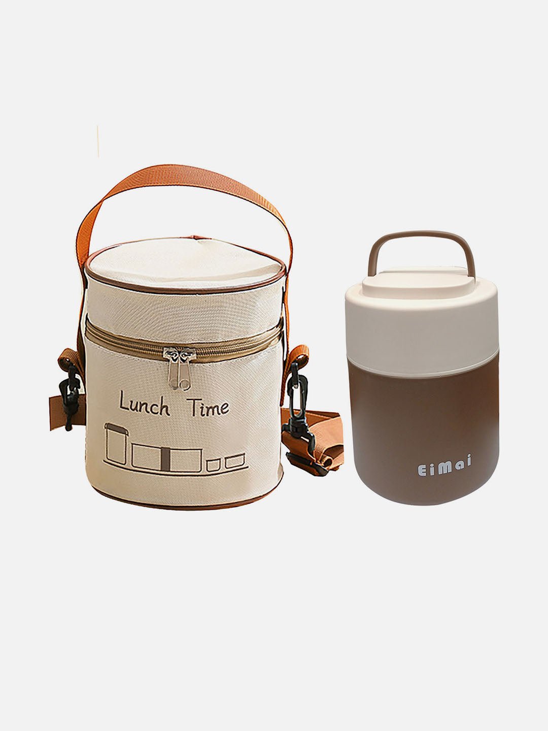 Little Surprise Box Cream - Dark Brown Stainless Steel Vertical Tiffin/Lunch Box with Cover - LSB - LB - CRMDRKBRWMVERTCL