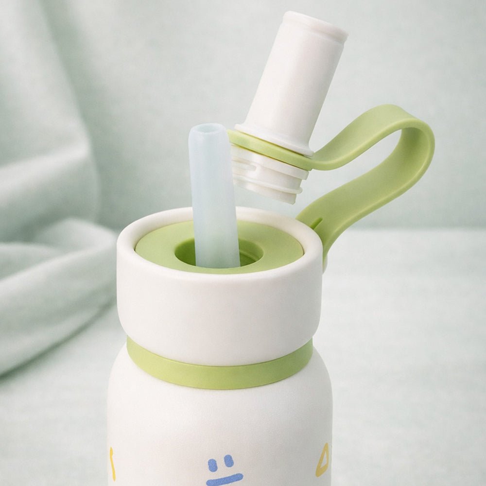 Little Surprise Box Cream Green Bow & Star Water Bottle, 700ml - Water Bottle