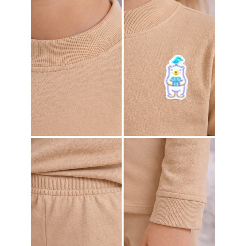 Little Surprise Box Cream Kelly Crew Neck Upper & Lower Body Thermal Winter Warmers For Kids - Set Of 2 Pcs - 2 - 3 Years Kids Thermal Wear