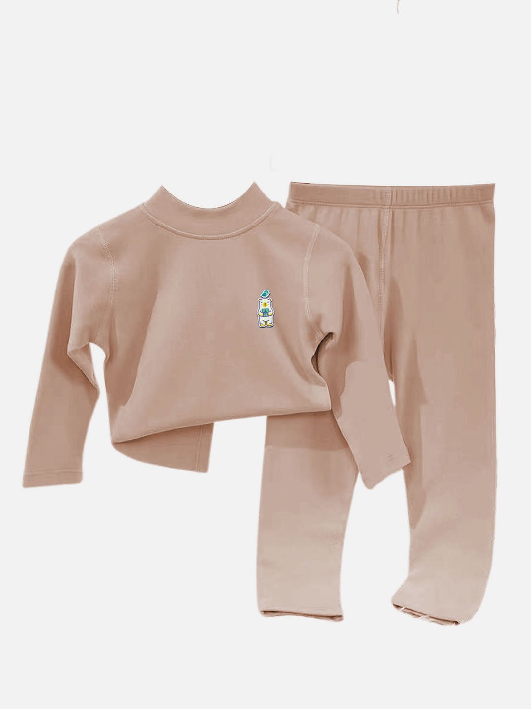 Little Surprise Box Cream Kelly Crew Neck Upper & Lower Body Thermal Winter Warmers For Kids - Set Of 2 Pcs - LSB - THM - CREAMKELLY - 2 - 3YR
