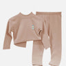 Little Surprise Box Cream Kelly Crew Neck Upper & Lower Body Thermal Winter Warmers For Kids - Set Of 2 Pcs - LSB - THM - CREAMKELLY - 2 - 3YR