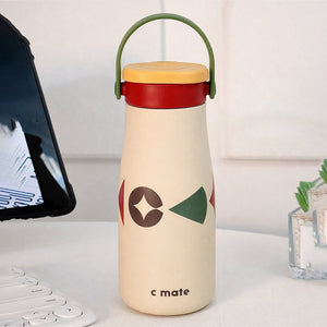 Little Surprise Box Cream & Red Moo Insulated Thermos Bottle – 600ml - Water Bottle