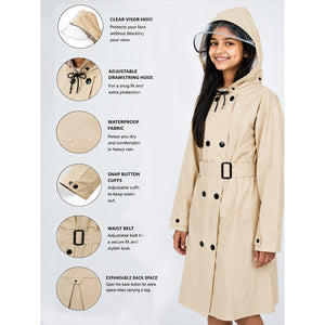 Little Surprise Box Cream Trench Raincoat | The Mom Store - L Kids Raincoat