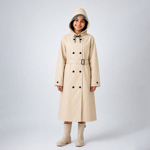 Little Surprise Box Cream Trench Raincoat | The Mom Store - L Kids Raincoat
