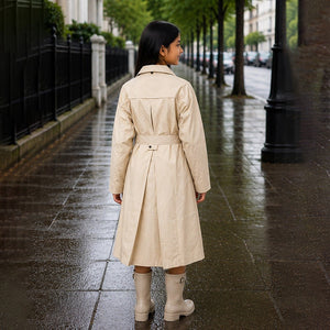 Little Surprise Box Cream Trench Raincoat | The Mom Store - L Kids Raincoat