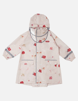 Little Surprise Box Cream Woodland Butterfly Theme Kids Raincoat, Jacket Style - LSB-S5-RC-BUTTERFLYCREAM-M