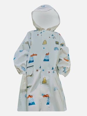 Little Surprise Box Cream Woodland Volcano Raincoat for Kids - 5 - 6Years Kids Raincoat