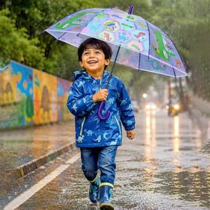 Little Surprise Box Croc Dino Kids Umbrella Purple | The Mom Store - Monsoon Wear
