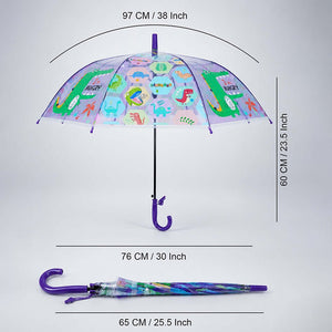 Little Surprise Box Croc Dino Kids Umbrella Purple | The Mom Store - Monsoon Wear