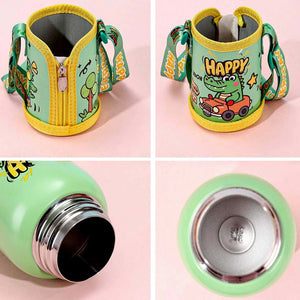 Little Surprise Box Crocodile 3D Lid Stainless Steel Kids Bottle, 550 ml - Water Bottle