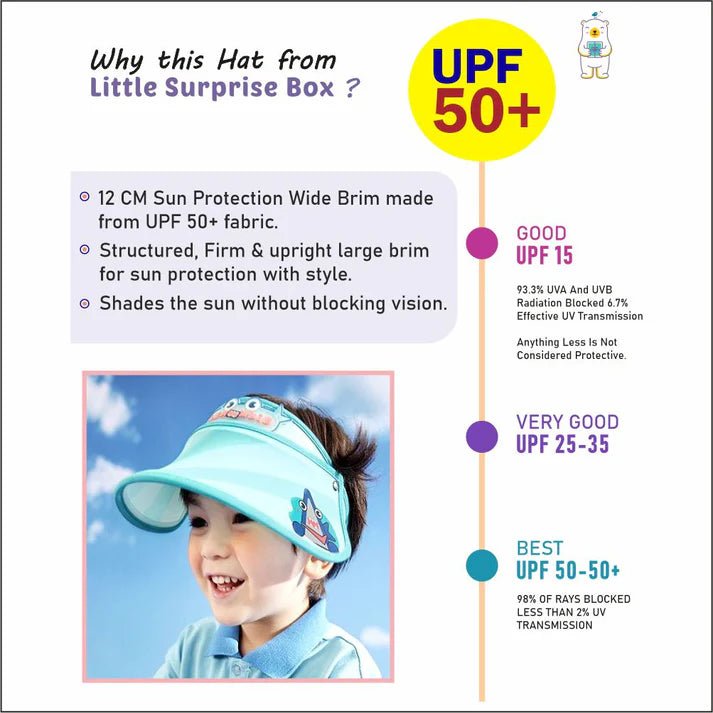 Little Surprise Box Cute Animal theme soft Fabric Visor Hat for Kids& Toddlers - LSB - CAP - SOFTWHALVISOR
