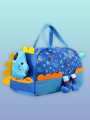Little Surprise Box, Cute Prints/Theme Kids Duffle Bag for Classes and Travel, 5 years + - LSB - BG - GRNMONSTER - DUFFEL