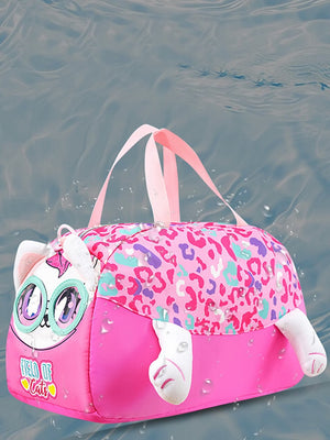 Little Surprise Box, Cute Prints/Theme Kids Duffle Bag for Classes and Travel, 5 years + - LSB - BG - PNKMINTCAT - DUFFEL